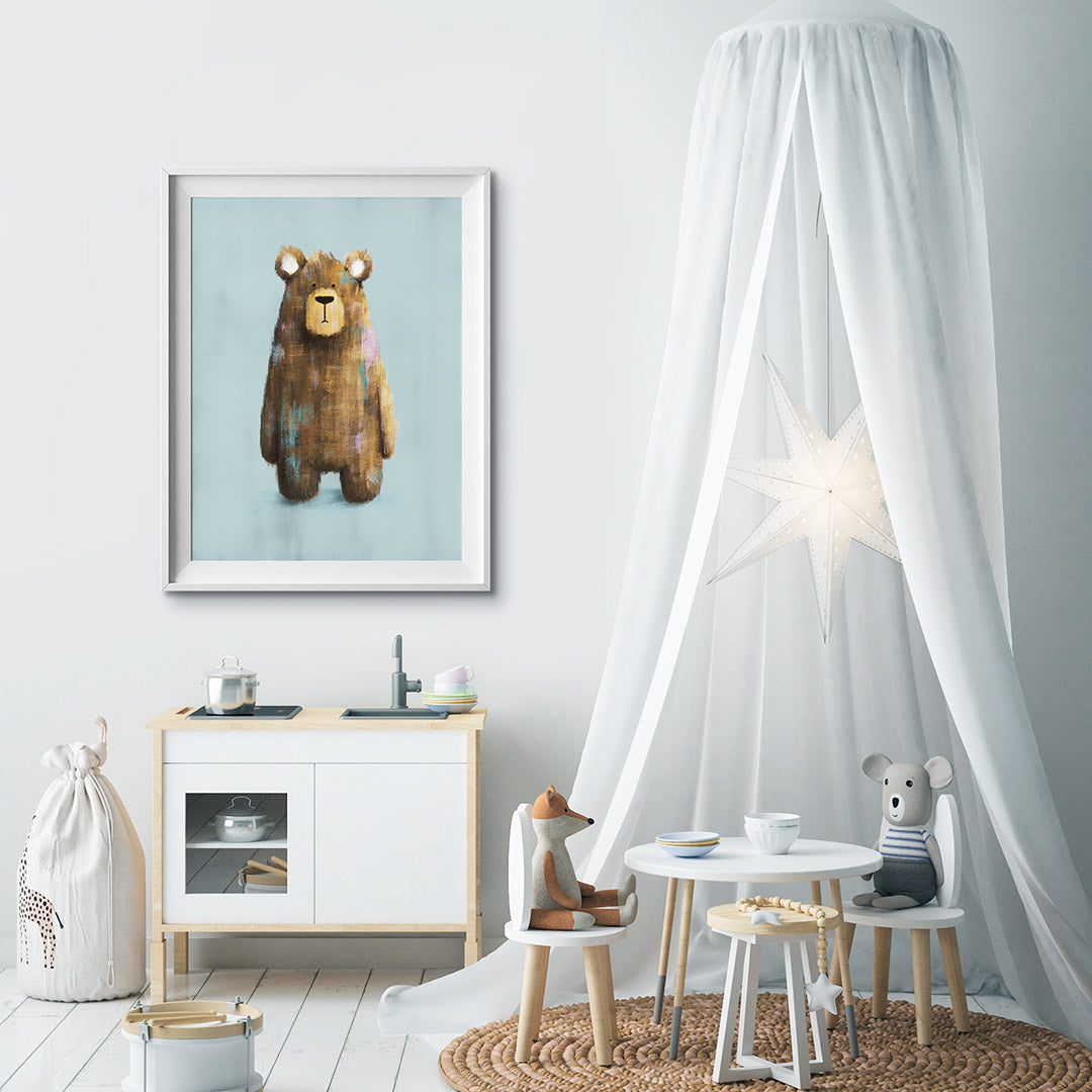 Woodland Bear Nursery Print-Tigercub Prints-Yes Bebe