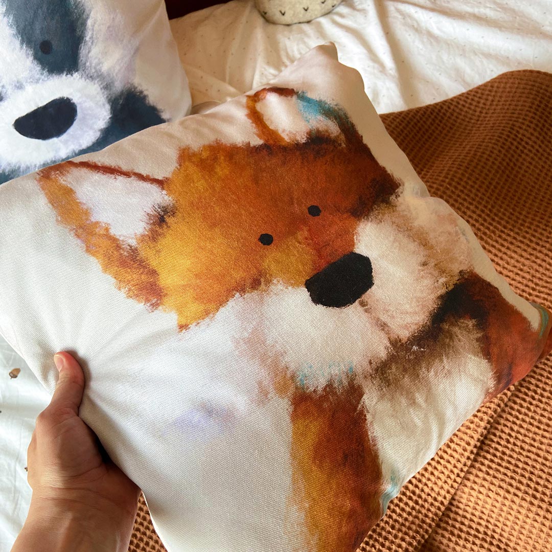 Woodland Fox Nursery Cushion Cover-Cushion Covers-Tigercub Prints-Regular-Yes Bebe