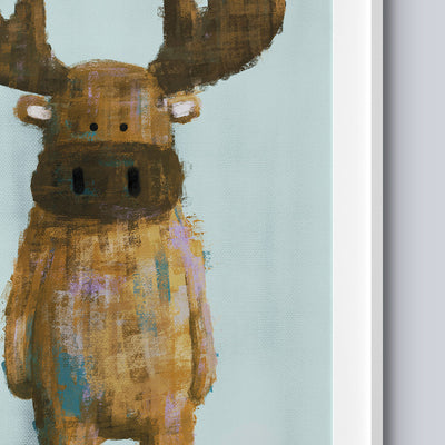 Woodland Moose Nursery Print-Single Prints-Tigercub Prints-Yes Bebe