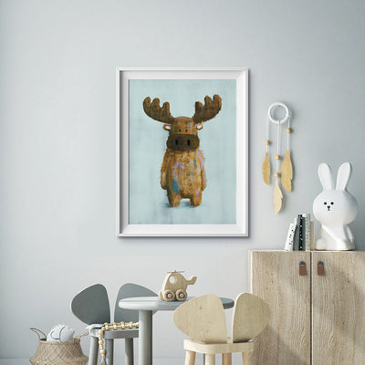 Woodland Moose Nursery Print-Single Prints-Tigercub Prints-Yes Bebe