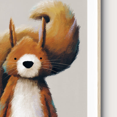 Woodland Squirrel Childrens Nursery Print-Single Prints-Tigercub Prints-Yes Bebe
