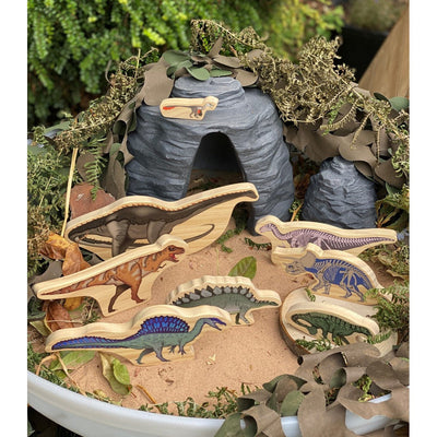 Dinosaur Wooden Characters-Small World Accessories-Yellow Door-Yes Bebe