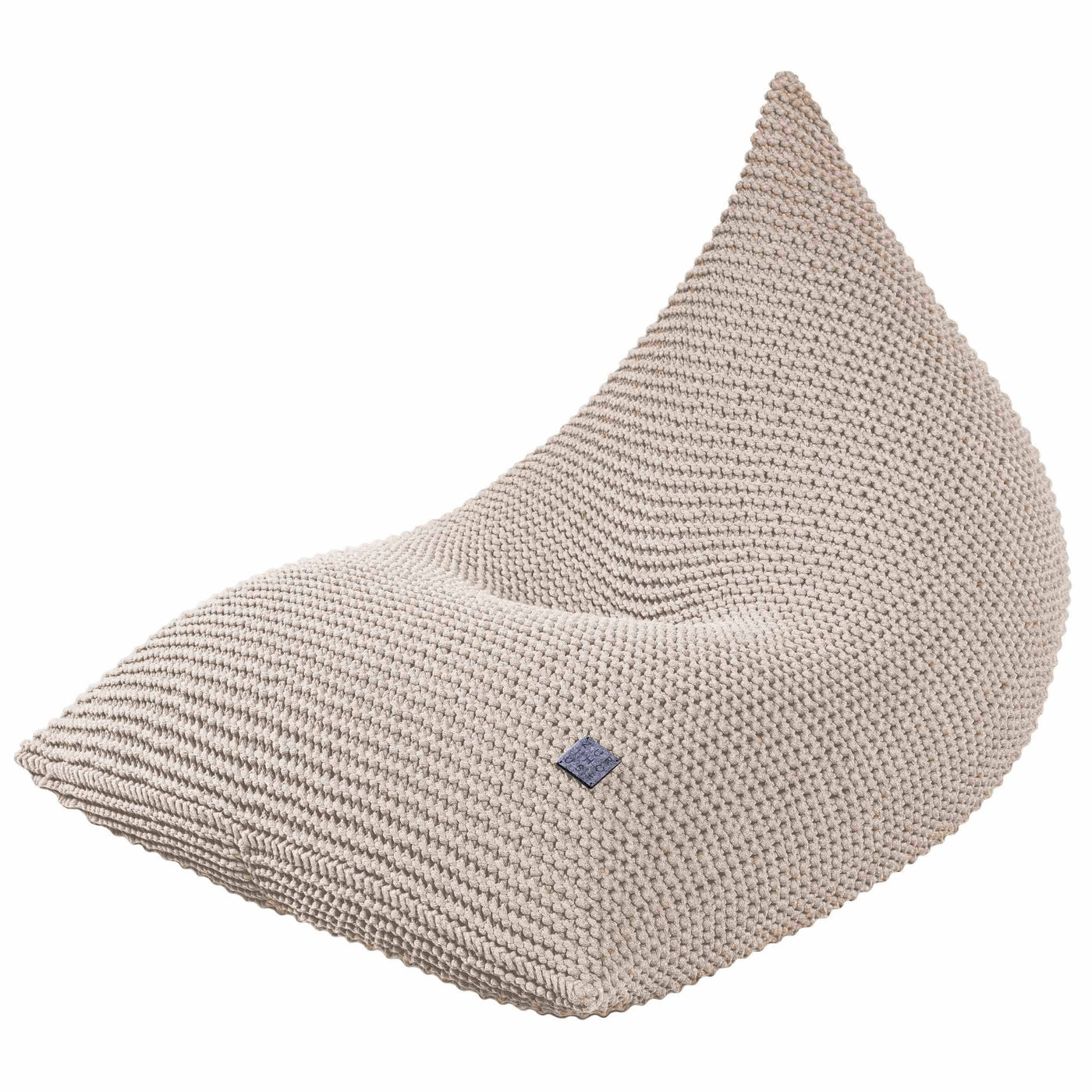 Knitted Bean Bag | Beige | R2g-All Products, SHOP, bean bags, soft furniture-Zuri House-FILLED 80 x 100 x 80cm / 32'' x 40'' x 32''-Yes Bebe