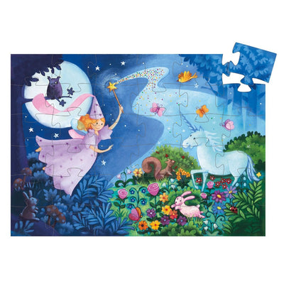 Fairy and Unicorn Silhouette Puzzle - 36 Pieces