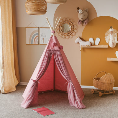 Minicamp Fairy Kids Play Tent With Tulle In Rose-Teepee-minicamp-Yes Bebe