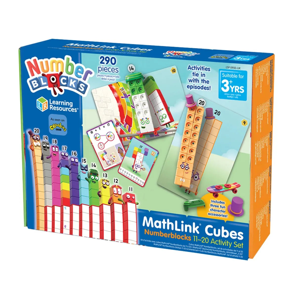 MathLink® Cubes Numberblocks® 11-20 Activity Set - Early Years Maths Learning with CBeebies Characters