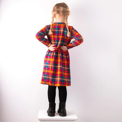 Sunset Tartan Long Sleeve Dress