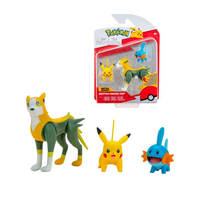 Pokemon Battle Figure Set - Mudkip, Pikachu & Boltund