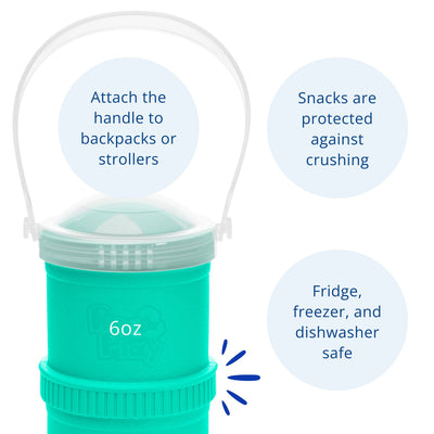 Recycled Snack Stack with Travel Lid & Handle - Aqua