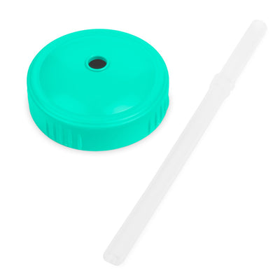 Recycled Cup Lid & Straw Set - Aqua