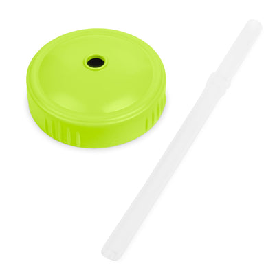 Recycled Cup Lid & Straw Set - Lime Green