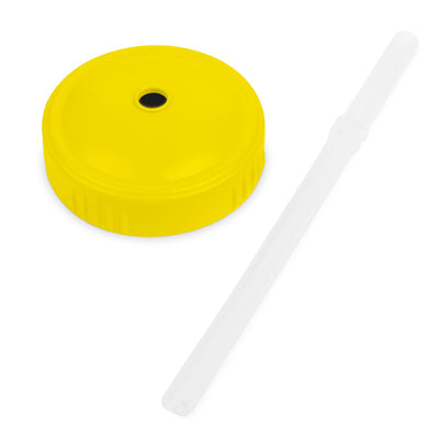 Recycled Cup Lid & Straw Set - Yellow