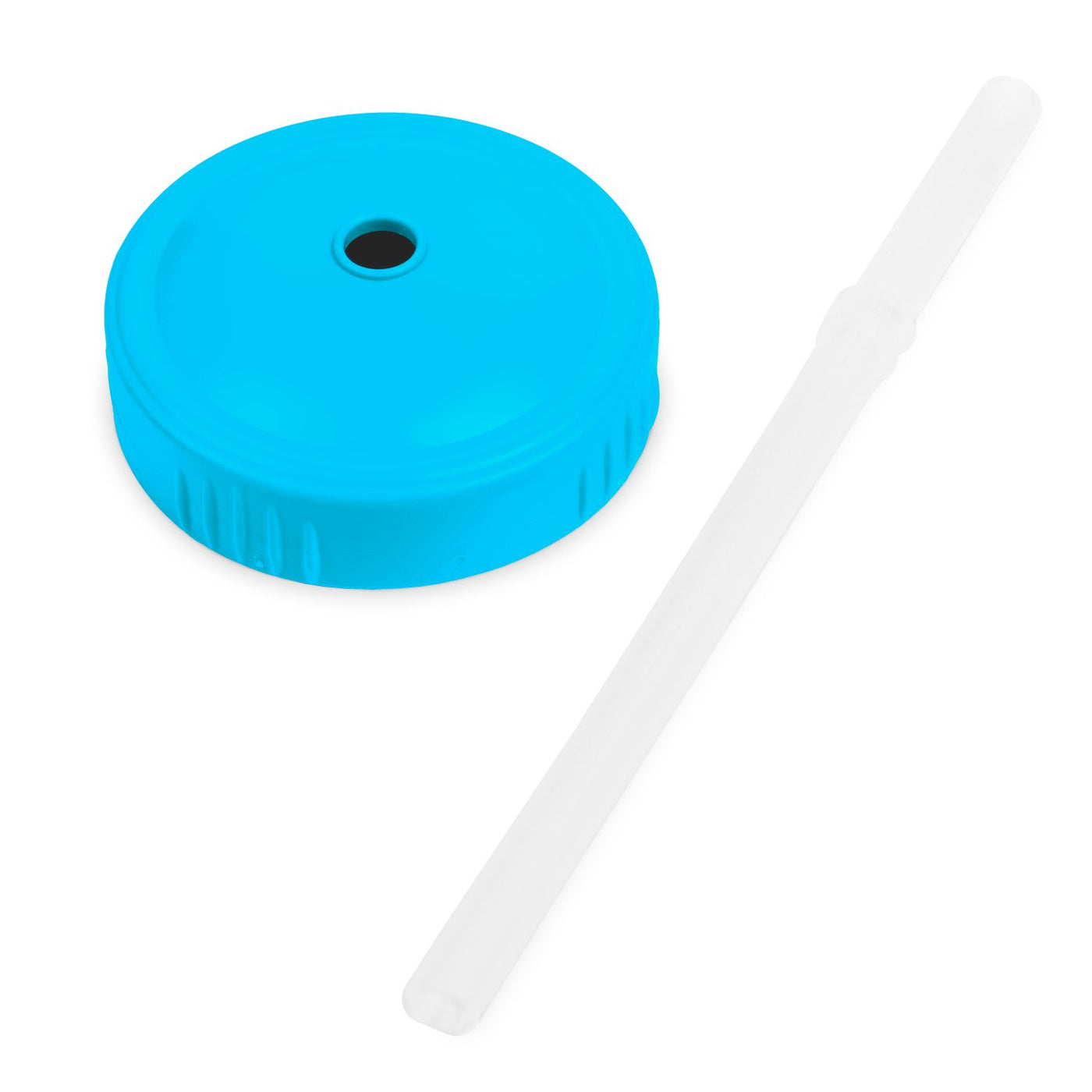 Recycled Cup Lid & Straw Set - Sky Blue