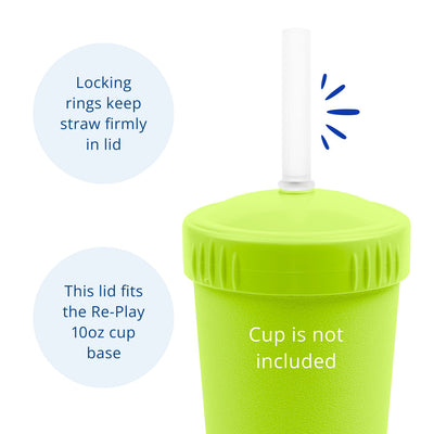 Recycled Cup Lid & Straw Set - Lime Green