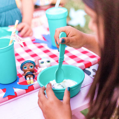 Recycled Fork and Spoon - Aqua