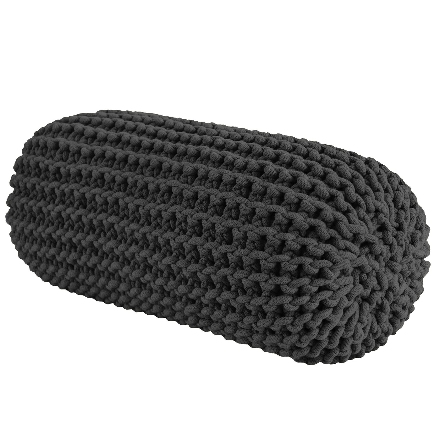 Chunky Knitted Bolster Footrest | Graphite-All Products, SHOP, new arrivals, bean bags, soft furniture-vendor-unknown-Yes Bebe