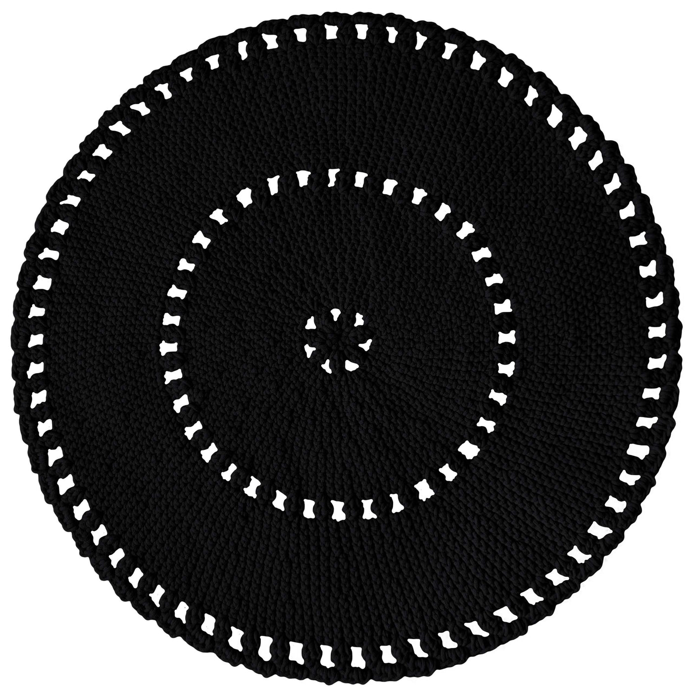 Crochet Boho Rug | Black-vendor-unknown-Yes Bebe