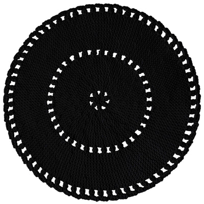 Crochet Boho Rug | Black-vendor-unknown-Yes Bebe