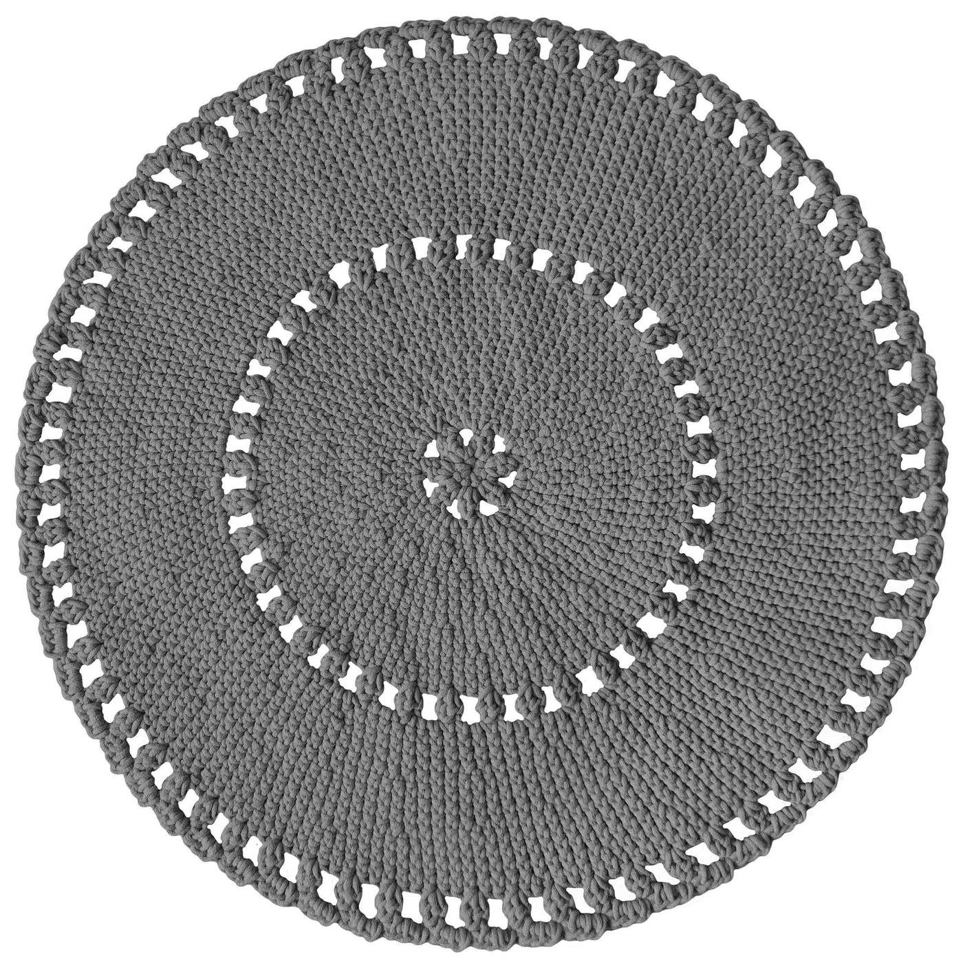 Crochet Boho Rug | Dark Grey-vendor-unknown-Yes Bebe
