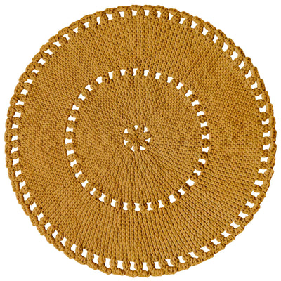 Crochet Boho Rug | Mustard-vendor-unknown-Yes Bebe