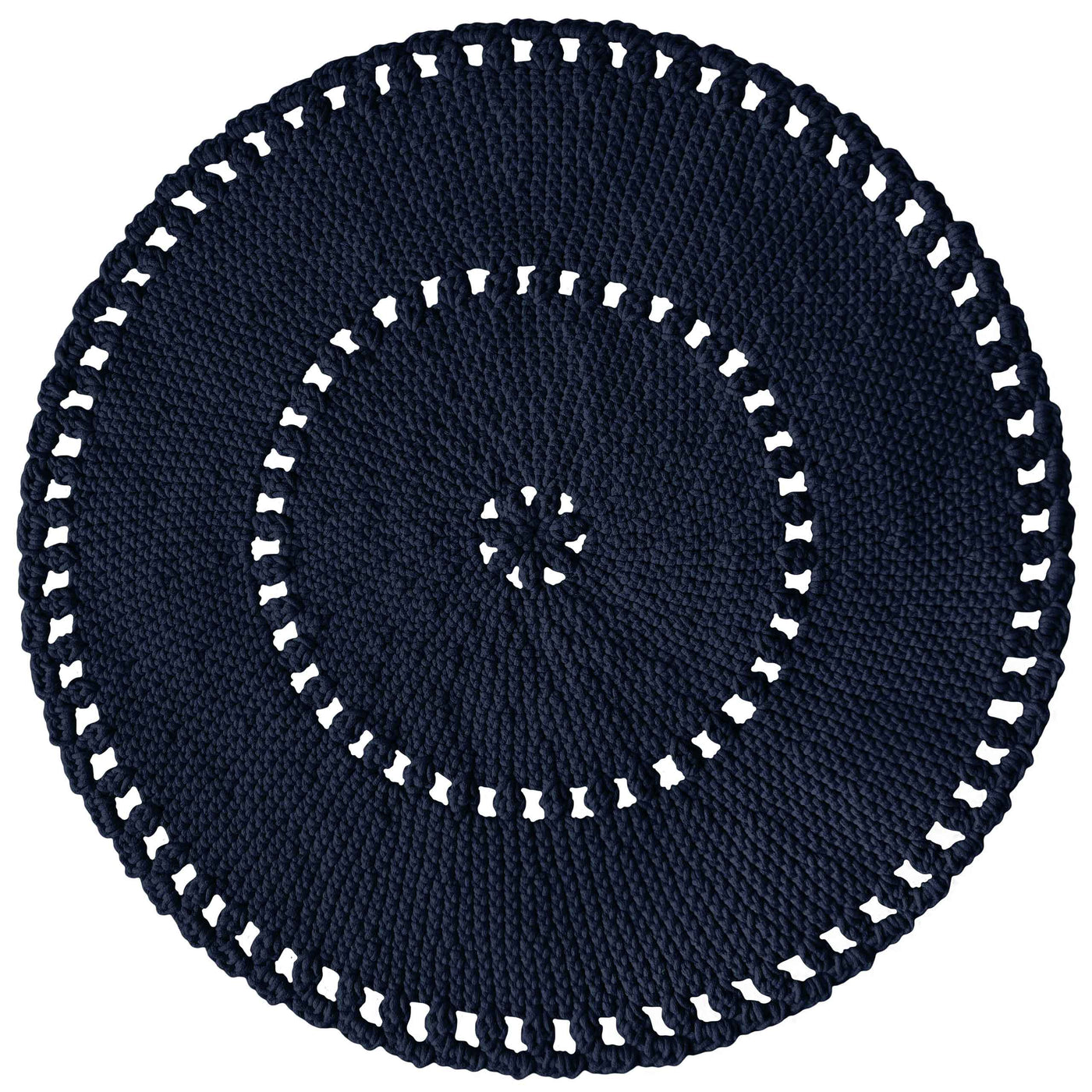 Crochet Boho Rug | Navy Blue-vendor-unknown-Yes Bebe