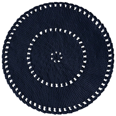 Crochet Boho Rug | Navy Blue-vendor-unknown-Yes Bebe