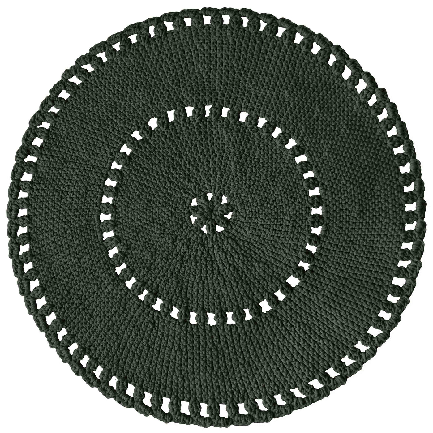 Crochet Boho Rug | Olive Green-vendor-unknown-Yes Bebe