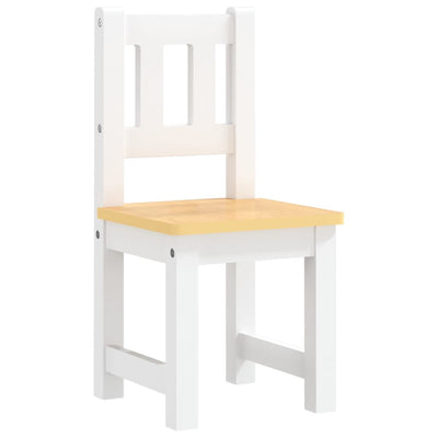 3 Piece Children Table and Chair Set White and Beige MDF-vidaXL-Yes Bebe