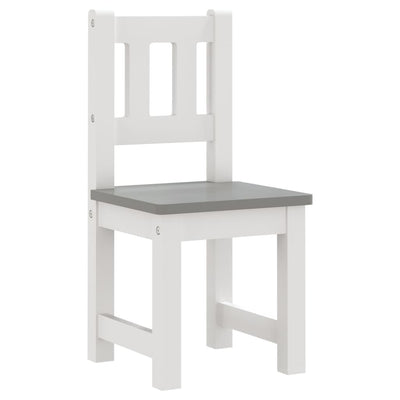 3 Piece Children Table and Chair Set White and Grey MDF-vidaXL-Yes Bebe