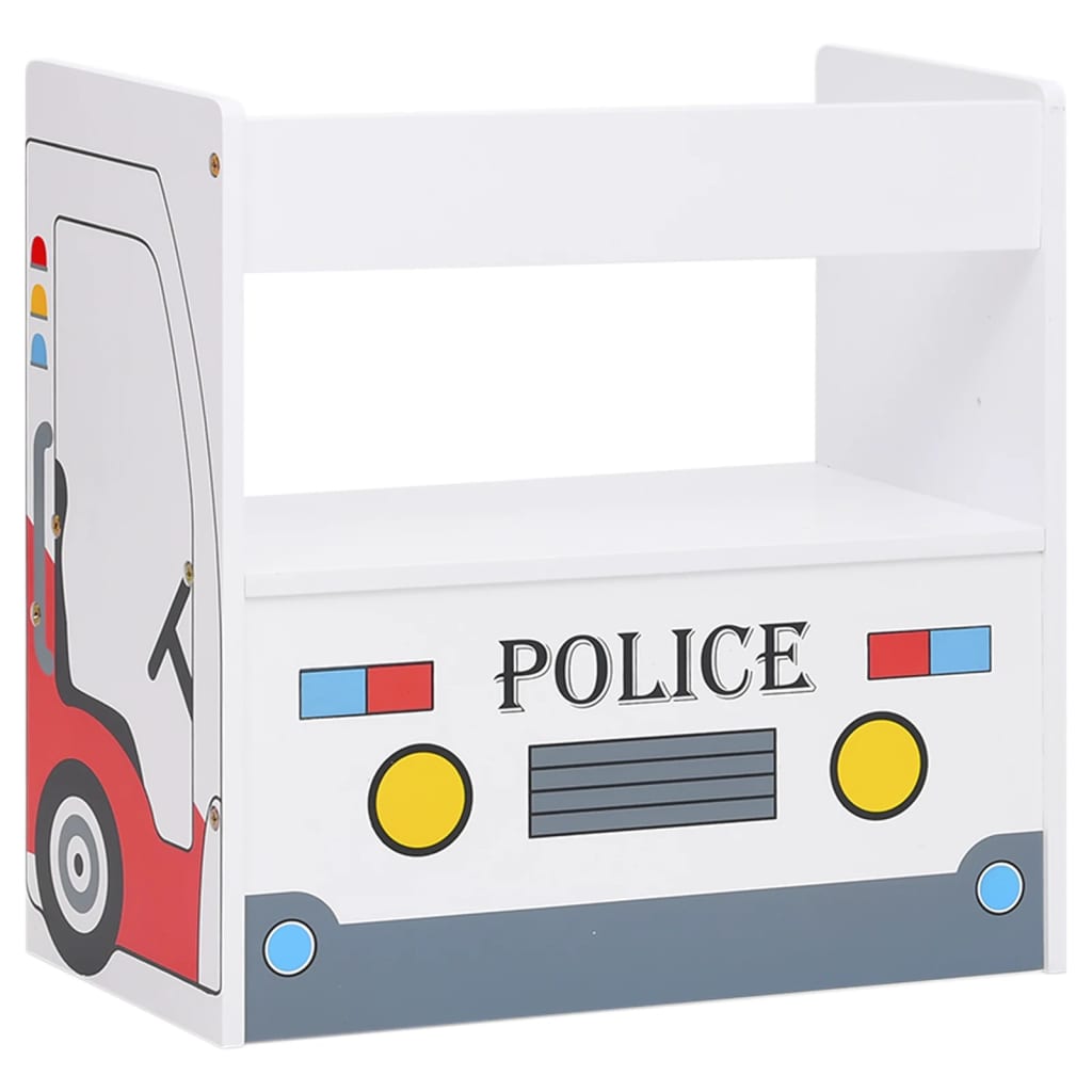 3 Piece Kids Table and Chair Set Police Car Design MDF-vidaXL-Yes Bebe
