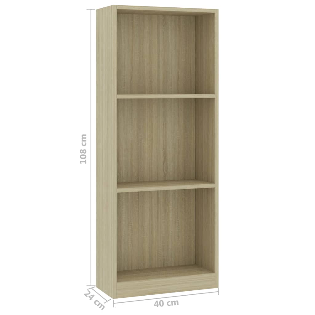 3-Tier Book Cabinet-vidaXL-Yes Bebe