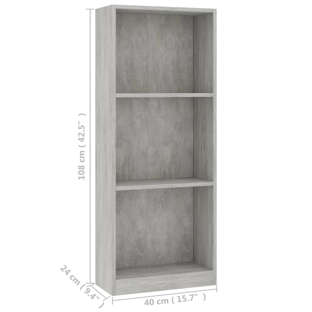 3-Tier Book Cabinet-vidaXL-Yes Bebe