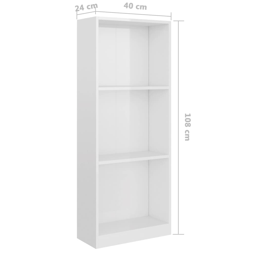 3-Tier Book Cabinet-vidaXL-Yes Bebe