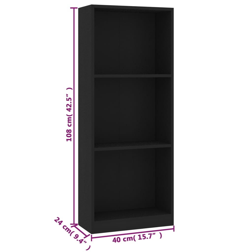 3-Tier Book Cabinet-vidaXL-Yes Bebe