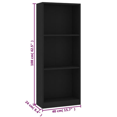 3-Tier Book Cabinet-vidaXL-Yes Bebe