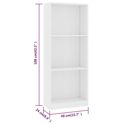 3-Tier Book Cabinet-vidaXL-Yes Bebe