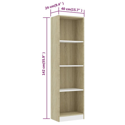 4-Tier Book Cabinet-vidaXL-Yes Bebe