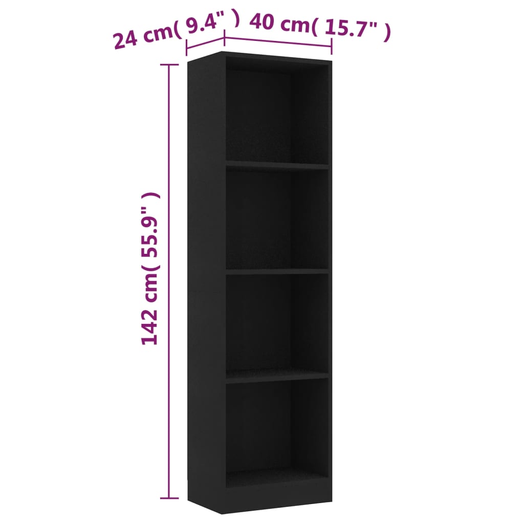4-Tier Book Cabinet-vidaXL-Yes Bebe
