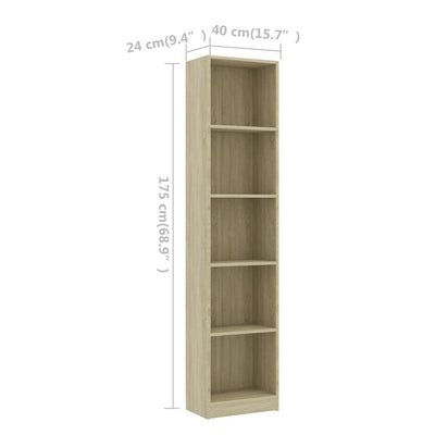 5-Tier Book Cabinet-vidaXL-Yes Bebe