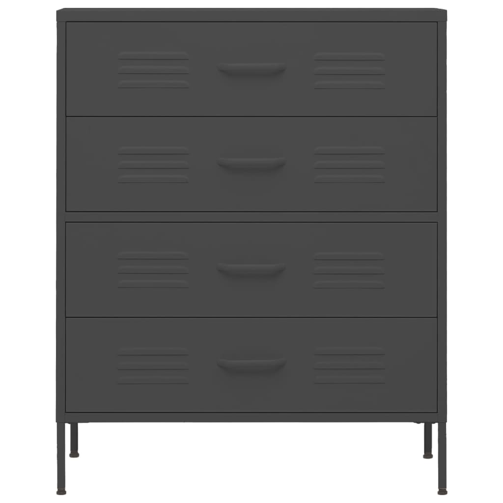 Chest of Drawers Anthracite 80x35x101.5 cm Steel-vidaXL-Yes Bebe