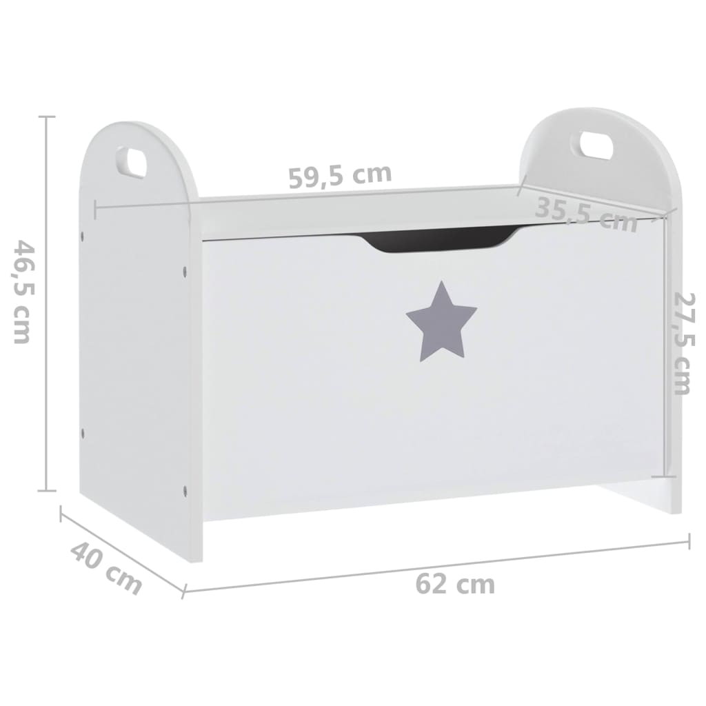 Children Storage Bench White 62x40x46.5 cm MDF-vidaXL-Yes Bebe