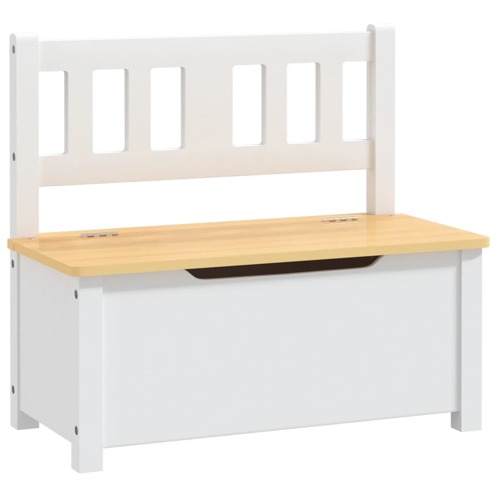 Children Storage Bench White and Beige 60x30x55 cm MDF-vidaXL-Yes Bebe