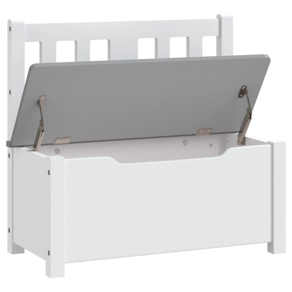 Children Storage Bench White and Grey 60x30x55 cm MDF-vidaXL-Yes Bebe