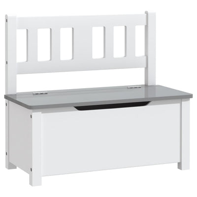 Children Storage Bench White and Grey 60x30x55 cm MDF-vidaXL-Yes Bebe