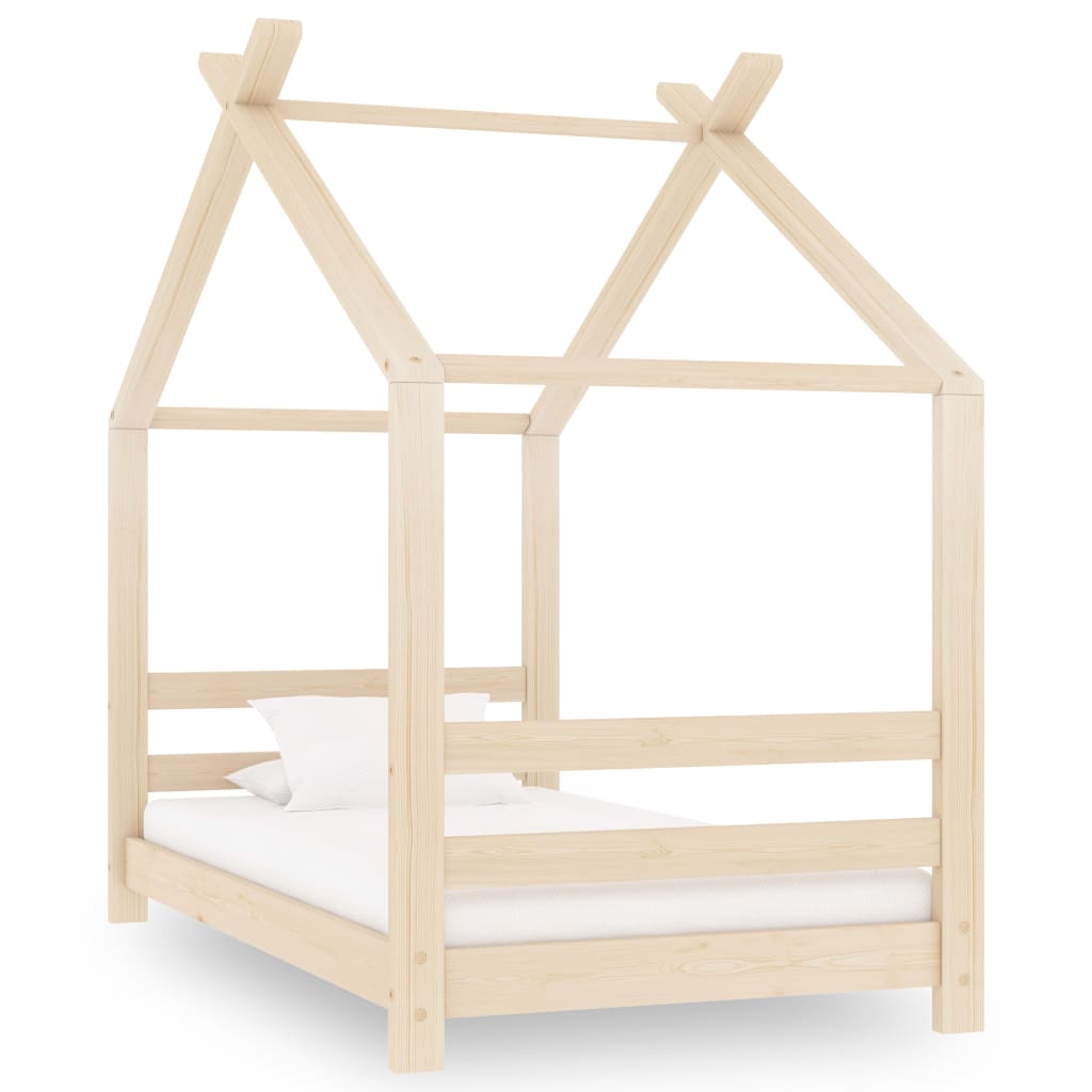 Kids Bed Frame Solid Pine Wood 70x140 cm-vidaXL-Yes Bebe