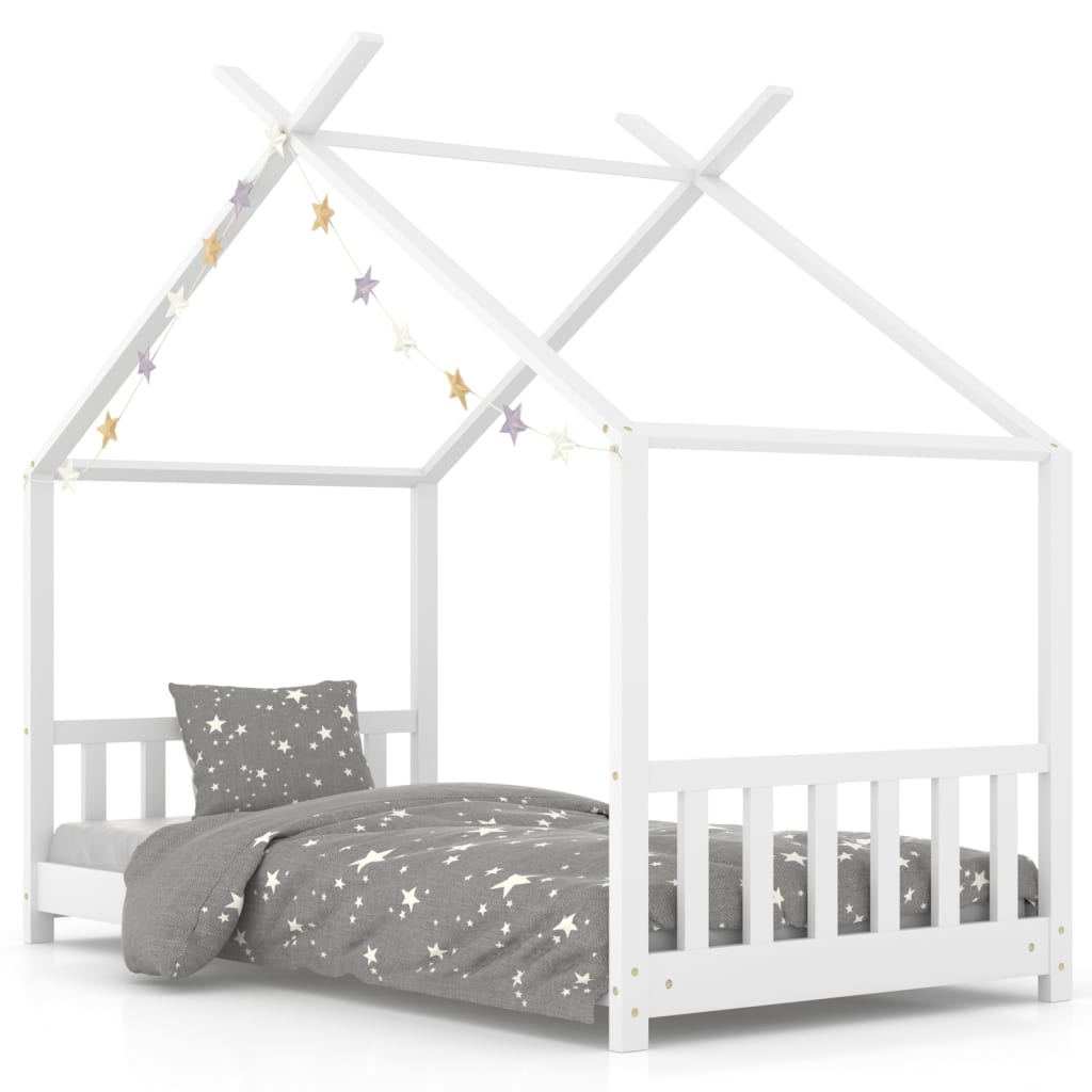 Kids Bed Frame Solid Pine Wood-Beds & Bed Frames-vidaXL-White-70 x 140 cm-Yes Bebe