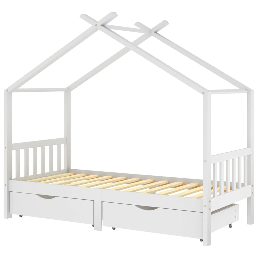 Kids Bed Frame with Drawers Solid Pine Wood-Beds & Bed Frames-vidaXL-Yes Bebe