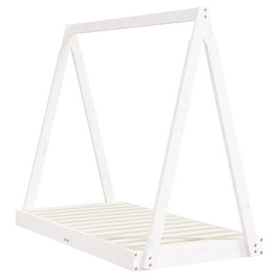 Kids Solid Wood Pine Bed Frame-Beds & Bed Frames-vidaXL-70 x 140 cm-White-Yes Bebe
