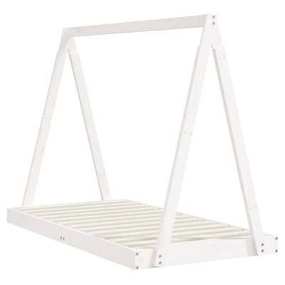 Kids Solid Wood Pine Bed Frame-Beds & Bed Frames-vidaXL-80 x 160 cm-White-Yes Bebe