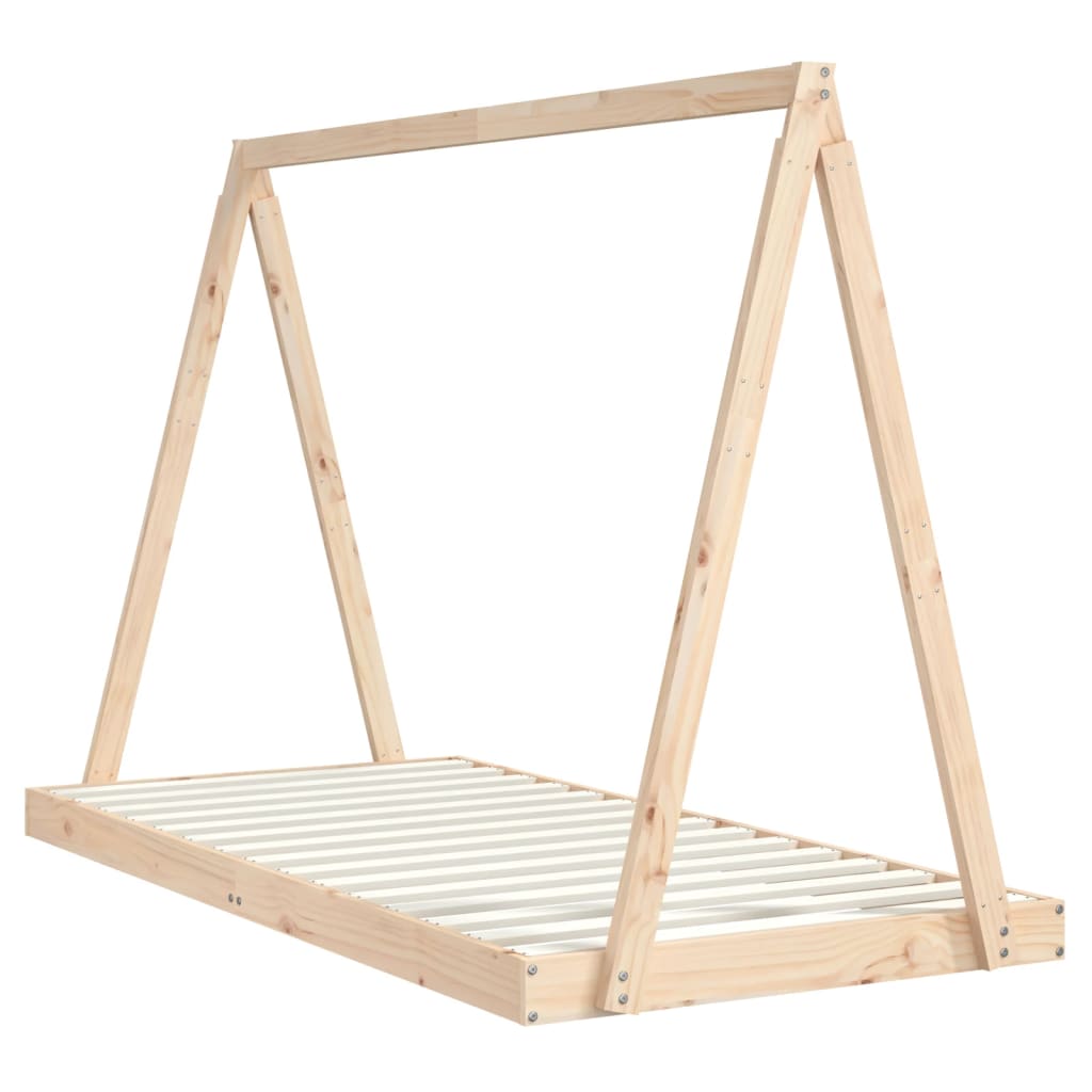 Kids Solid Wood Pine Bed Frame-Beds & Bed Frames-vidaXL-90 x 190 cm-Natural-Yes Bebe